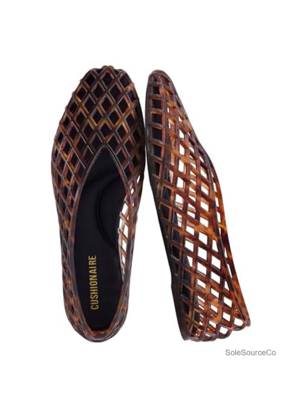 Cushionaire Siesta Women's Lattice Ballet Flats, Comfortable Slip-On Pointed